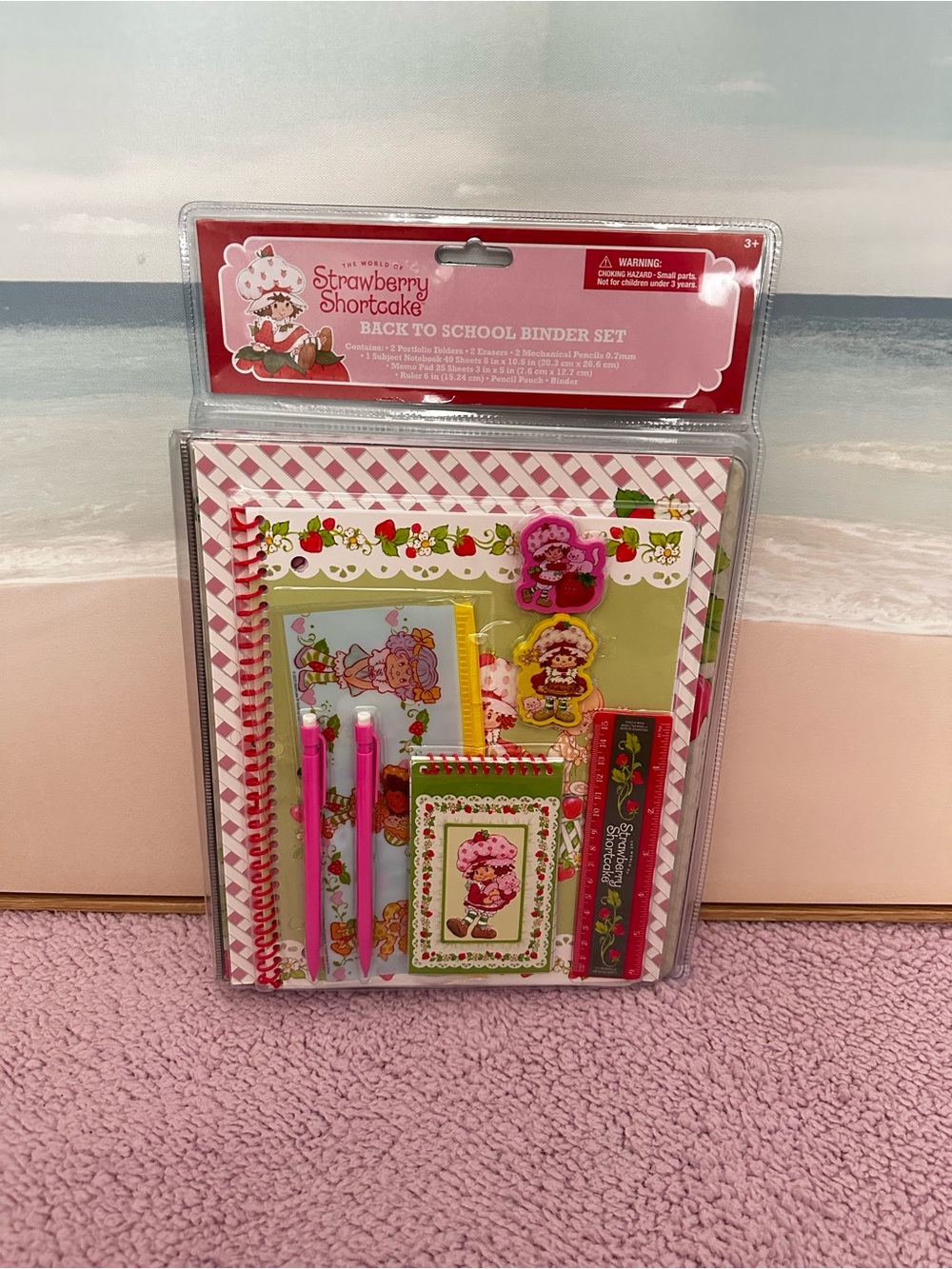 Strawberry Shortcake Back to School Binder Set - Pink & Red
